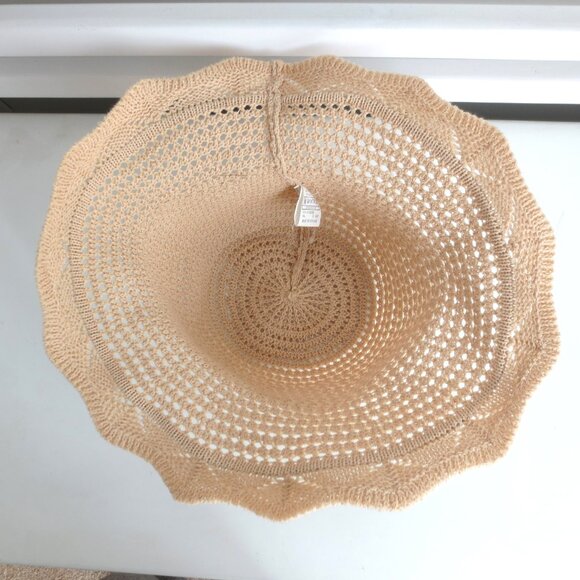 NEW HANDMADE WOMEN'S COTTON SUMMER BUCKET HAT BEIGE - Picture 5 of 7